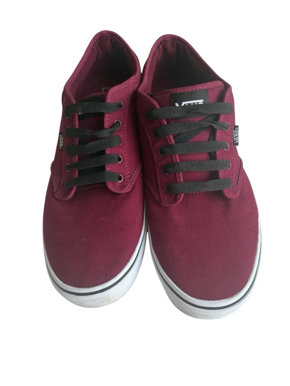 Vans Men’s Maroon skatebording Canvas Low-Top Sneakers with Black Laces SZ 14